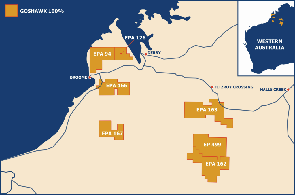 Overview map of licences held by Goshawk.